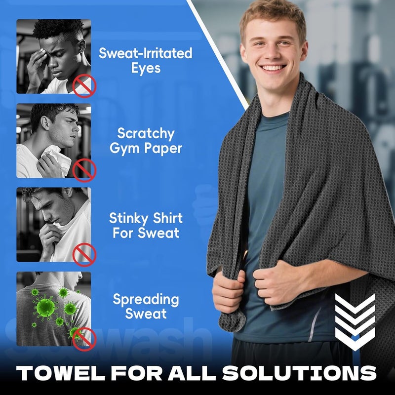SOOWASH Microfiber Gym Towels for Showering Working Out Quick Dry Negative ions Large Middle Small Sizes Lightweight Gym Towel for Men Women Tennis Sports Towels for Body Hot Yoga Fitness Essentials - Image 3